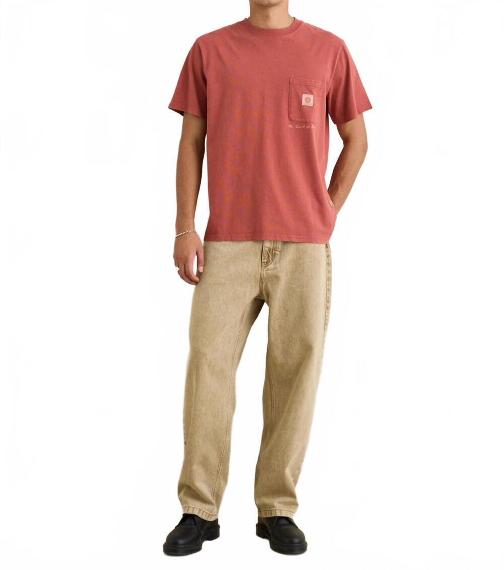 NEW RHYTHM. pocket short sleeve t-shirt in vintage clay